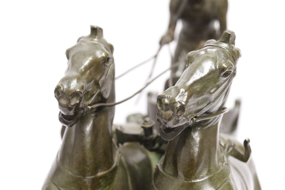 Superb Barbedienne  bronze study of a Grecian Charioteer by Emmanuel Fremiet View XI
