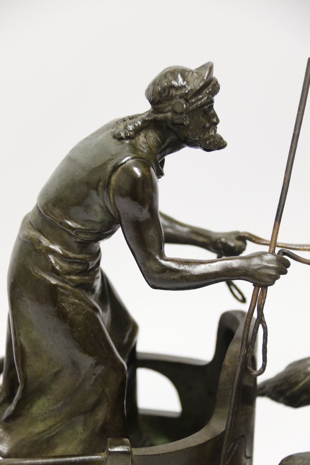 Superb Barbedienne  bronze study of a Grecian Charioteer by Emmanuel Fremiet View XIII