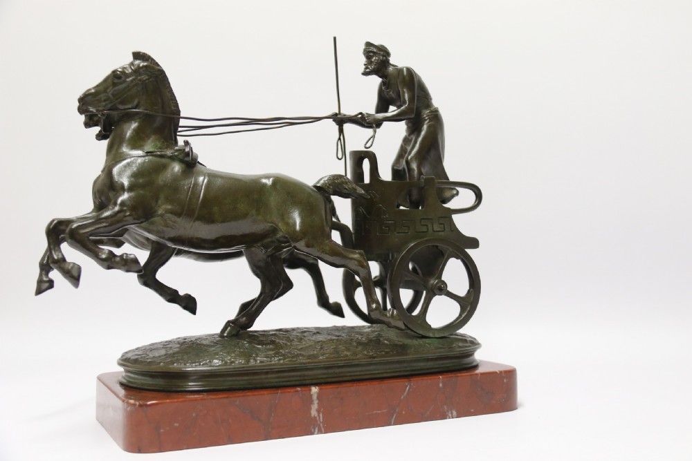 Superb Barbedienne  bronze study of a Grecian Charioteer by Emmanuel Fremiet View XIX