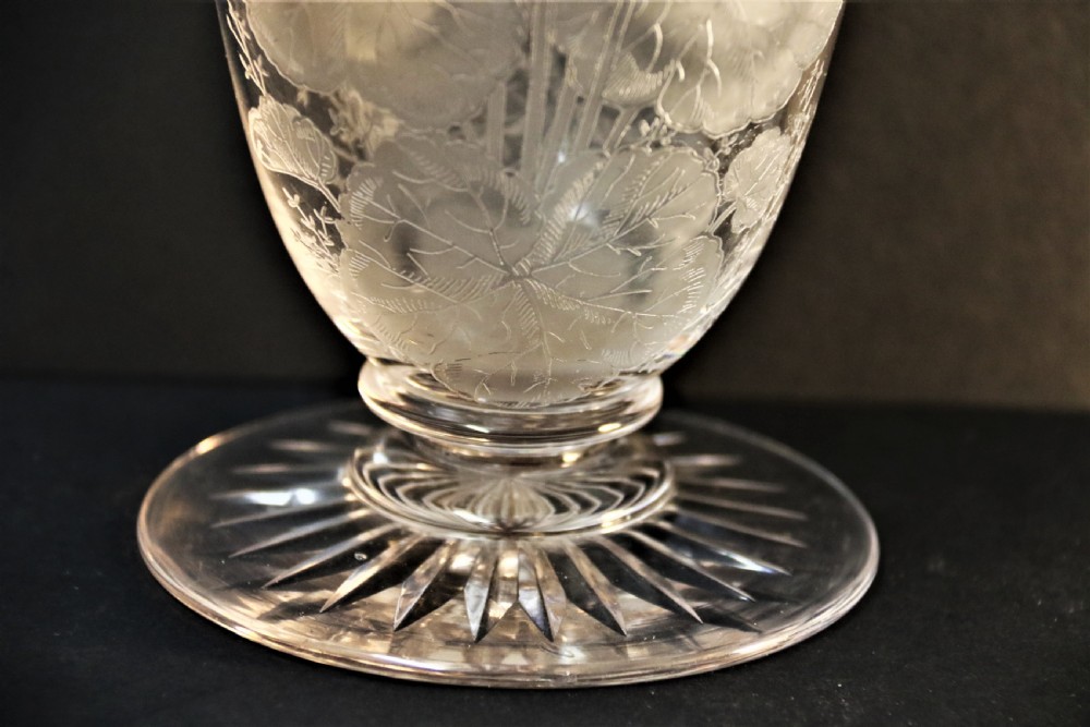 A Fine Victorian English Acid Etched Wine ewer  View IV