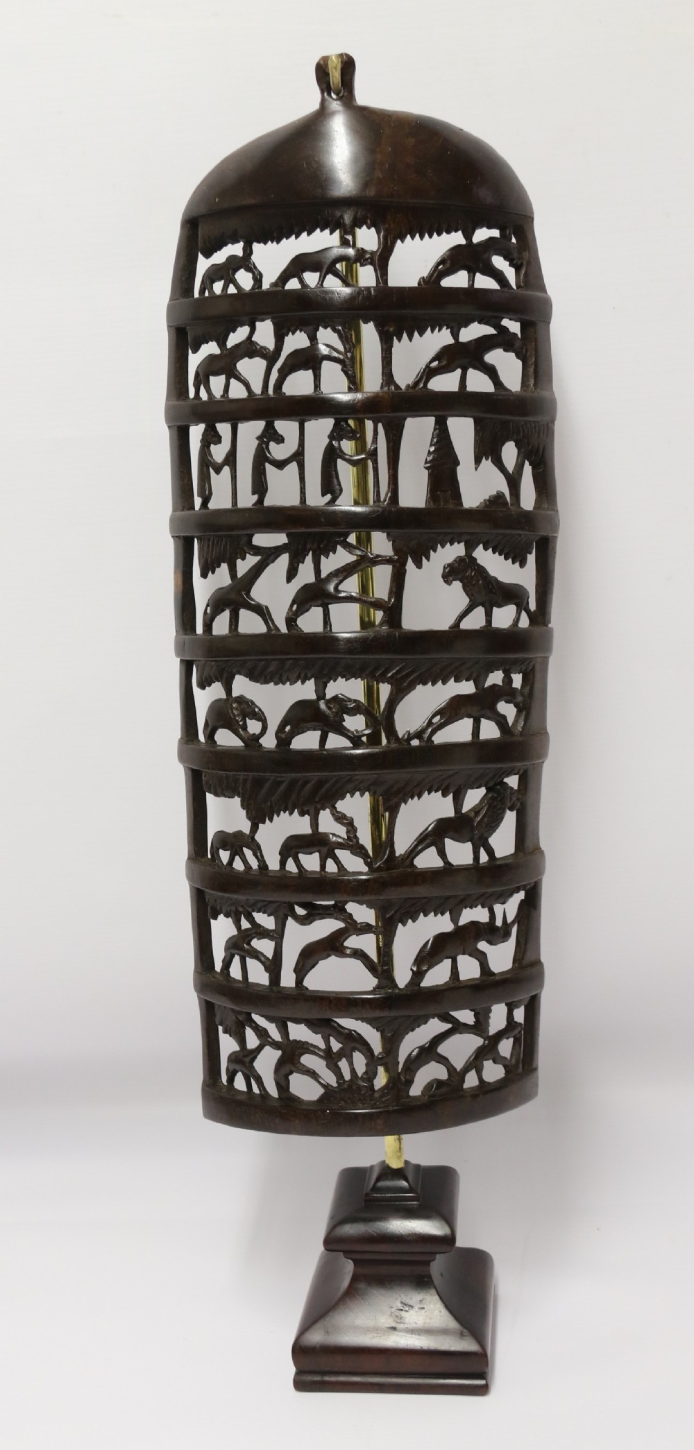 An interesting carved African hardwood hanging panel