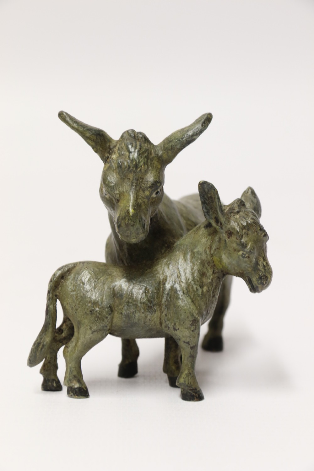 A rare pair of Austrian cold painted bronze Donkeys  View II