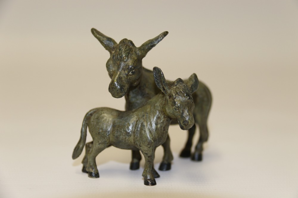 A rare pair of Austrian cold painted bronze Donkeys  View VII
