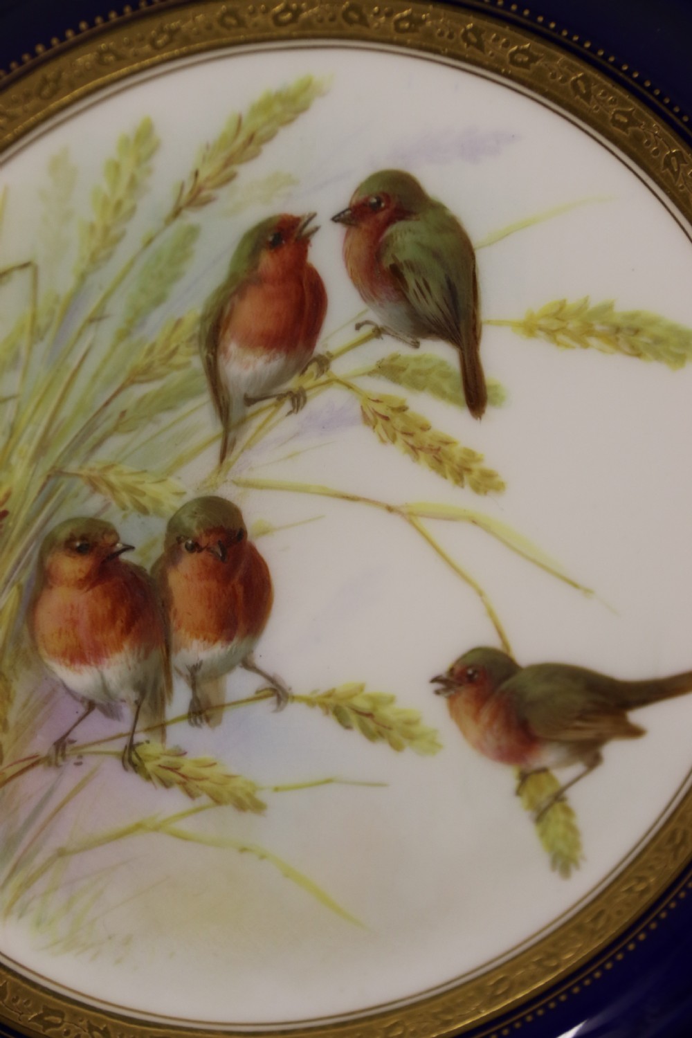 A charming Victorian Minton’s porcelain cabinet plate hand painted with Robins View II