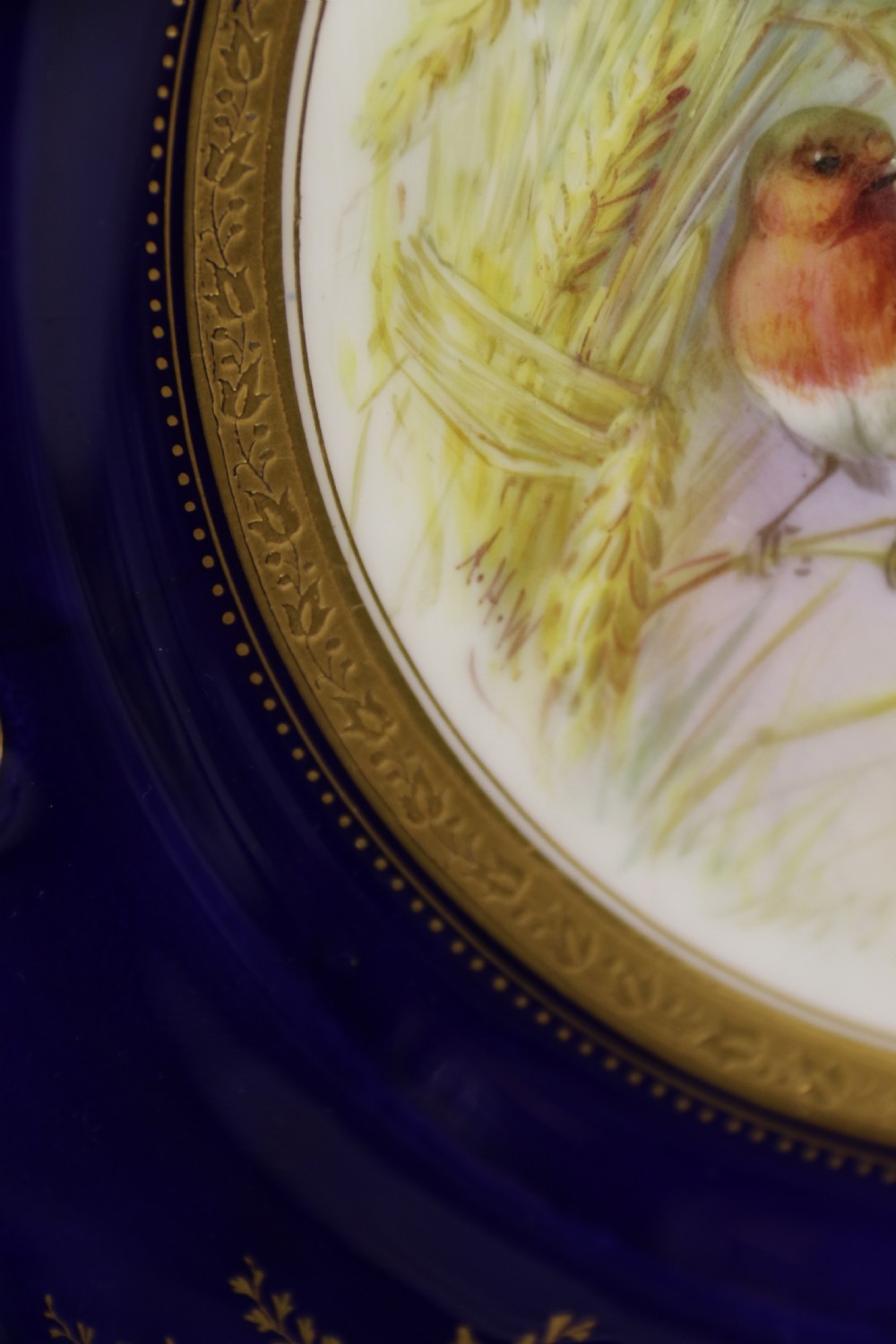 A charming Victorian Minton’s porcelain cabinet plate hand painted with Robins View VIII