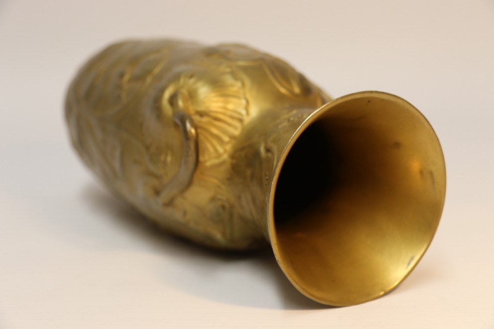 French gilt bronze vase decorated with poppies, C 1890, signed A Vibert  View XVII