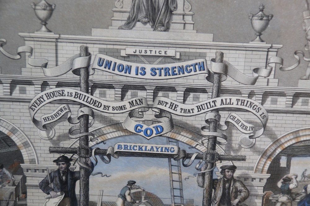 A rare Victorian original framed master builders “ Society of Bricklayers” certificate View VI
