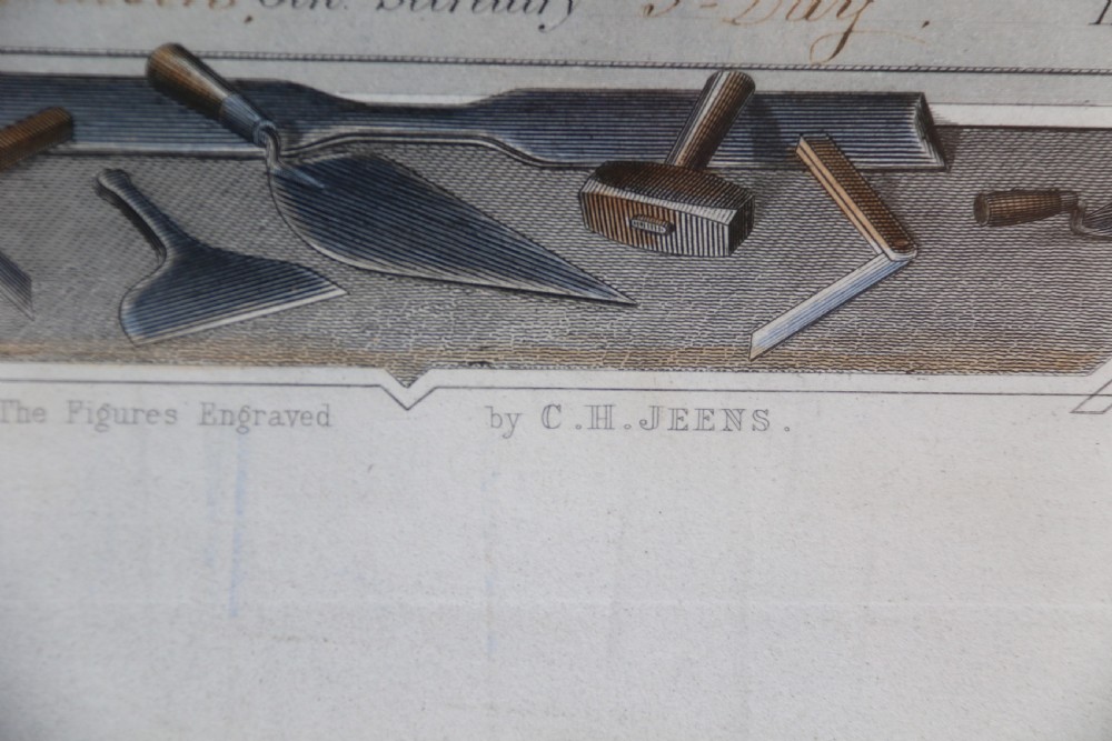 A rare Victorian original framed master builders “ Society of Bricklayers” certificate View XI