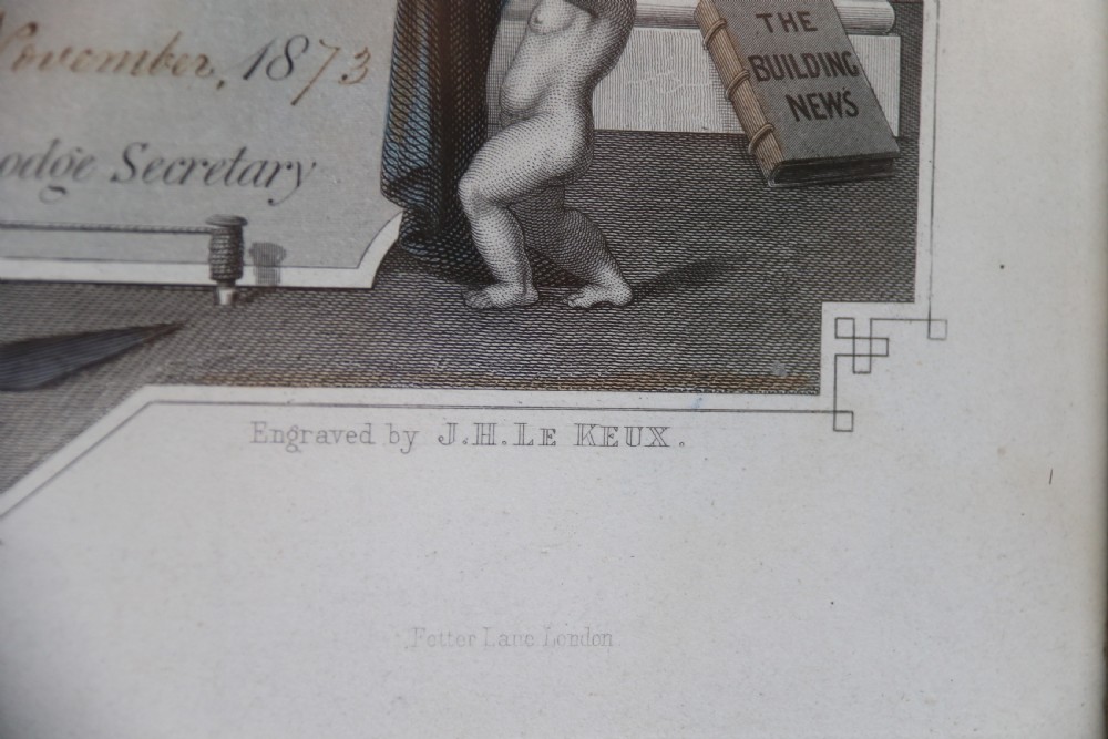 A rare Victorian original framed master builders “ Society of Bricklayers” certificate View XII