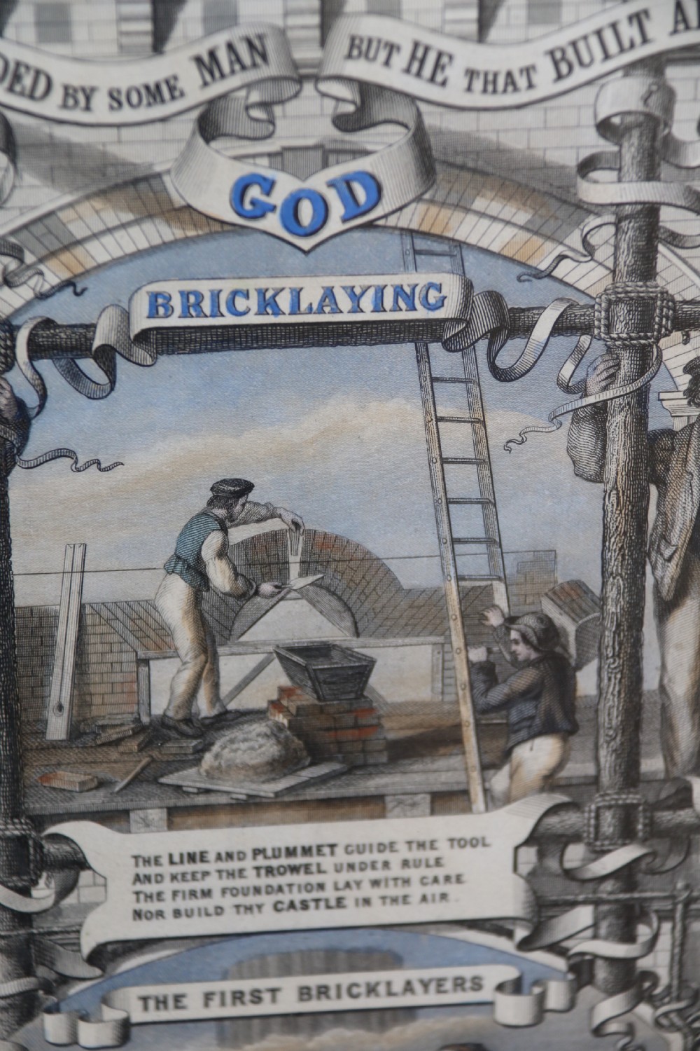 A rare Victorian original framed master builders “ Society of Bricklayers” certificate View XVI