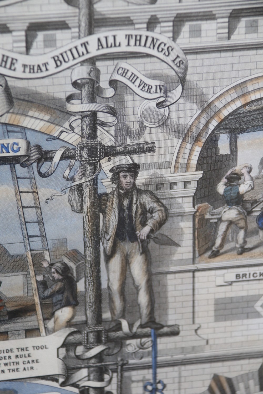 A rare Victorian original framed master builders “ Society of Bricklayers” certificate View XVIII