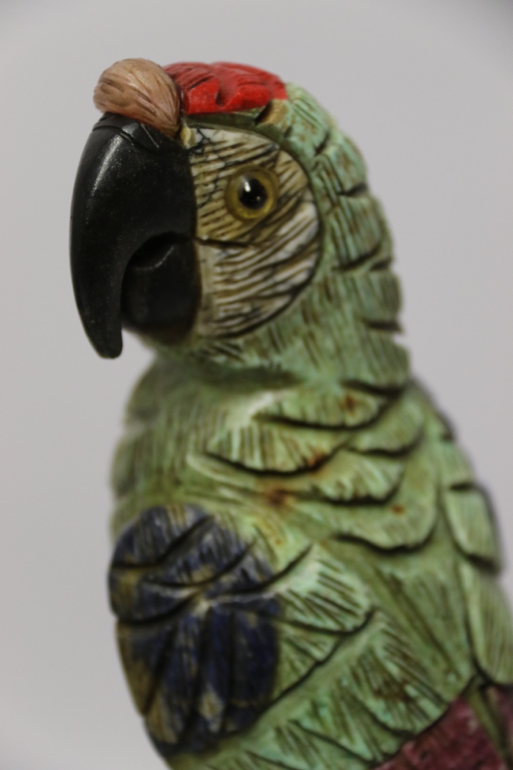 large Chinese  soapstone sculpture of a pair of Parrots. View IV