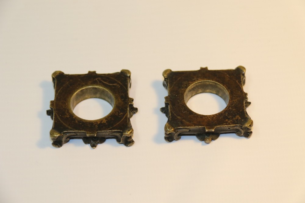 A pair of French bronze Wax Seals, C 1850 View VIII