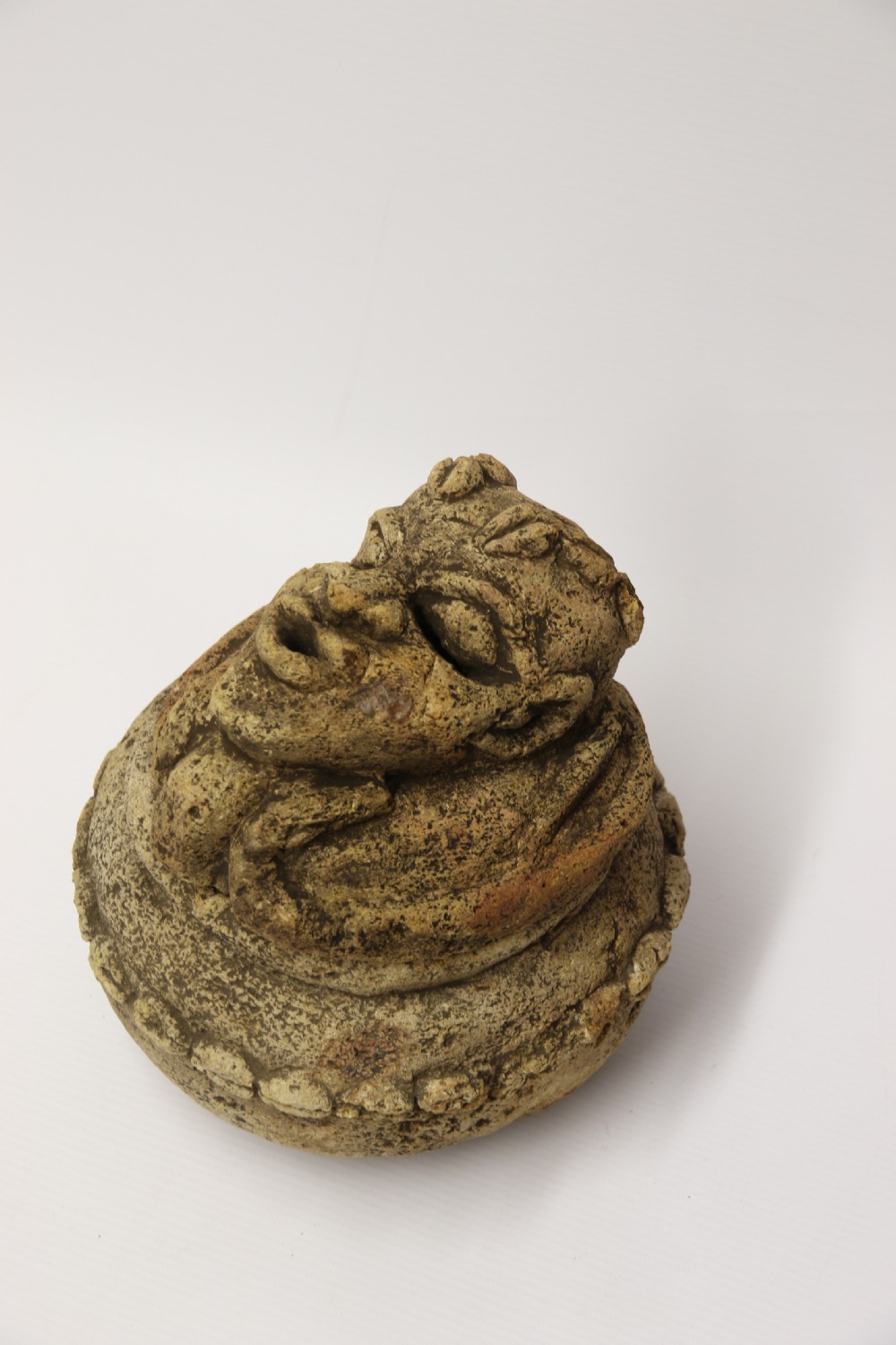 An ancient carved limestone Nomoli figurative pot from the Mende people of Sierra Leone View VIII