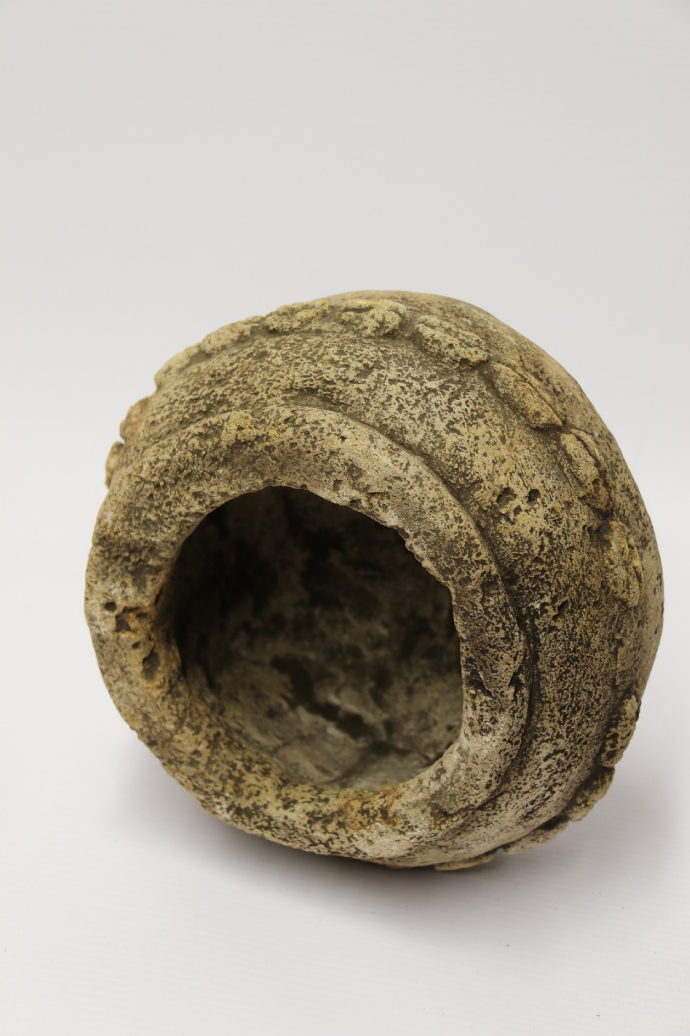 An ancient carved limestone Nomoli figurative pot from the Mende people of Sierra Leone View XII