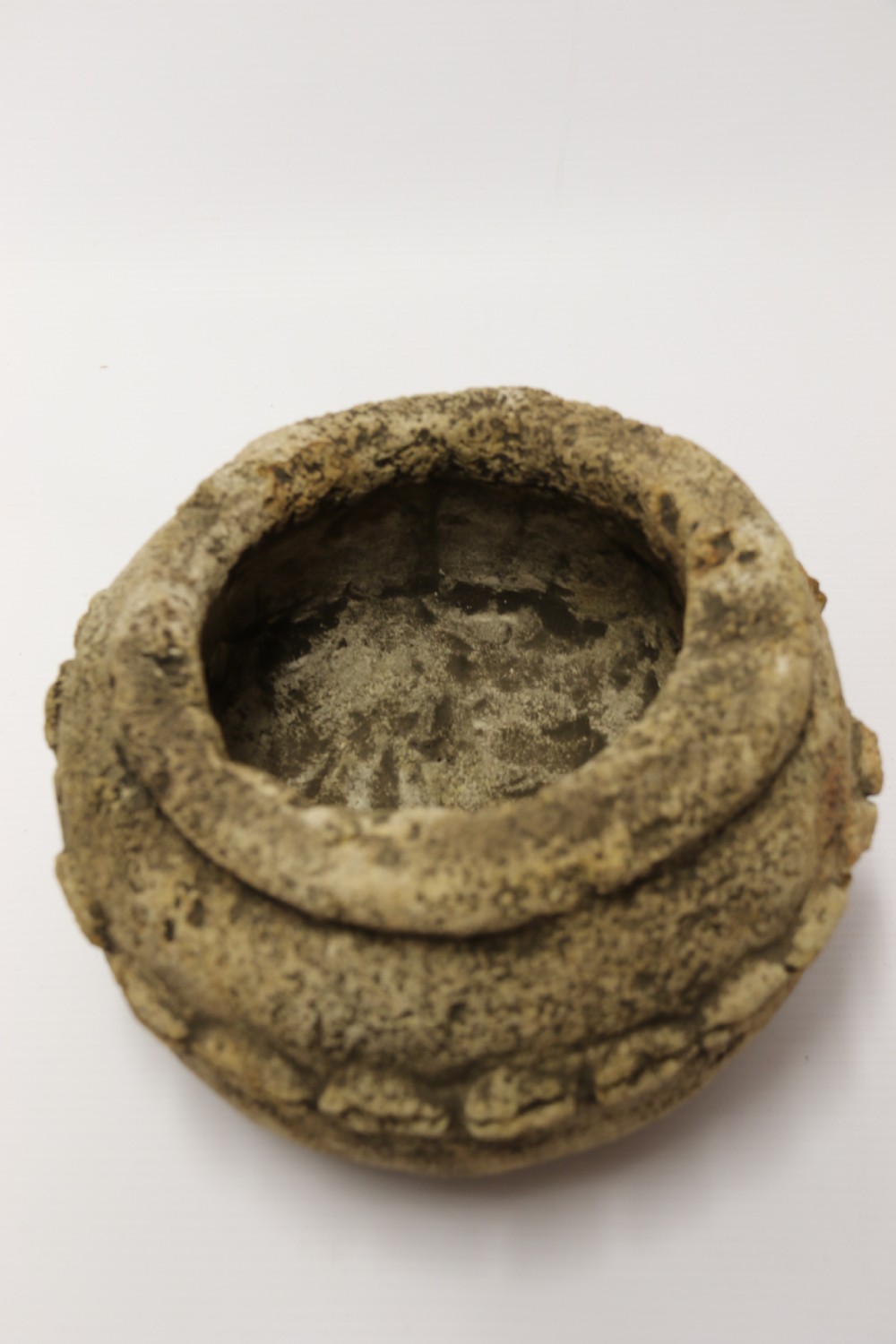 An ancient carved limestone Nomoli figurative pot from the Mende people of Sierra Leone View XV