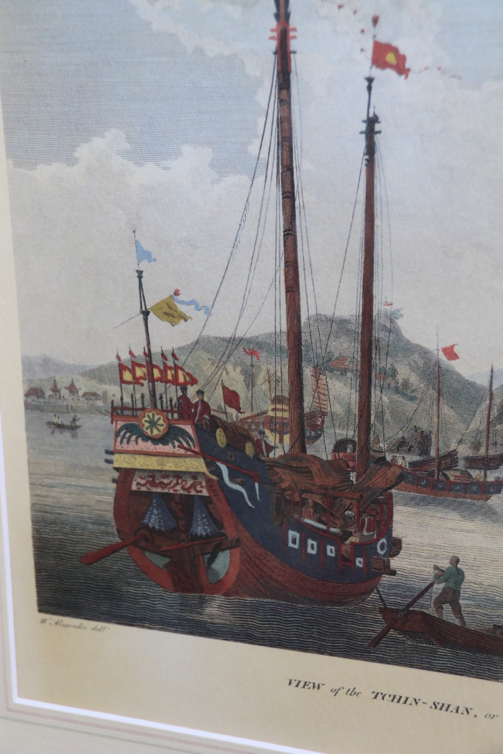 A decorative pair of coloured prints showing early views of China View VIII