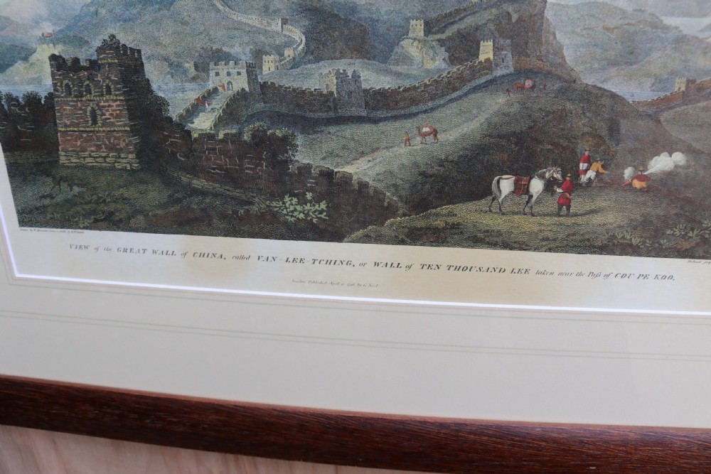 A decorative pair of coloured prints showing early views of China View XXI