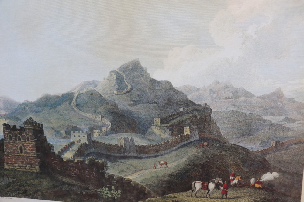 A decorative pair of coloured prints showing early views of China View XXII