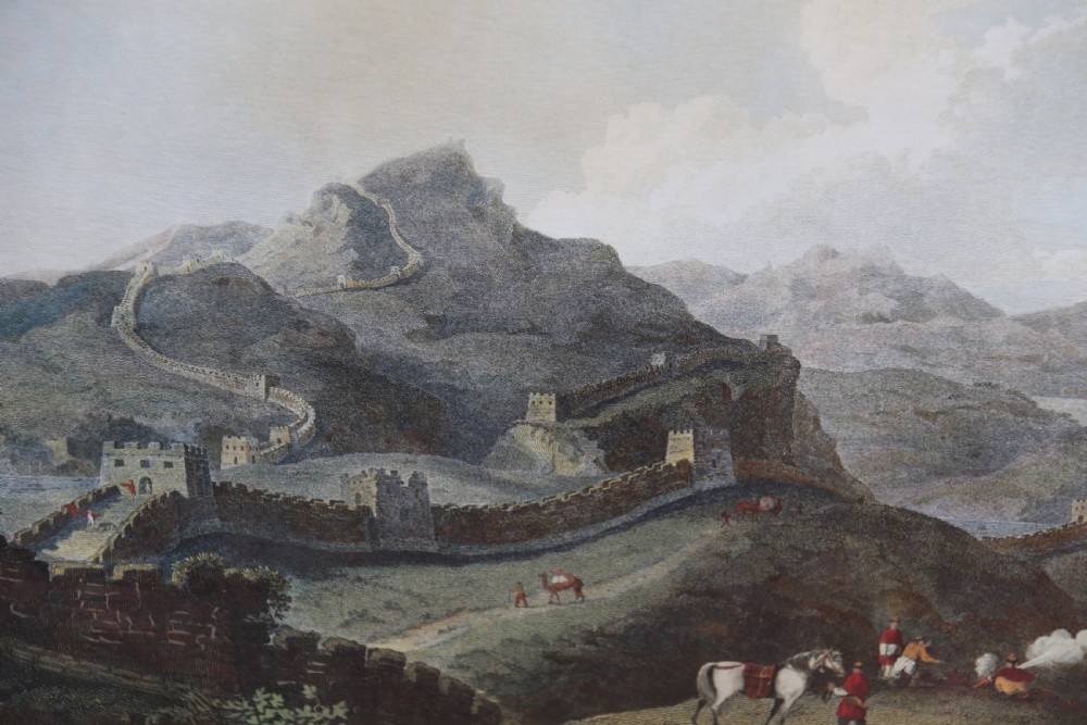 A decorative pair of coloured prints showing early views of China View XXIV