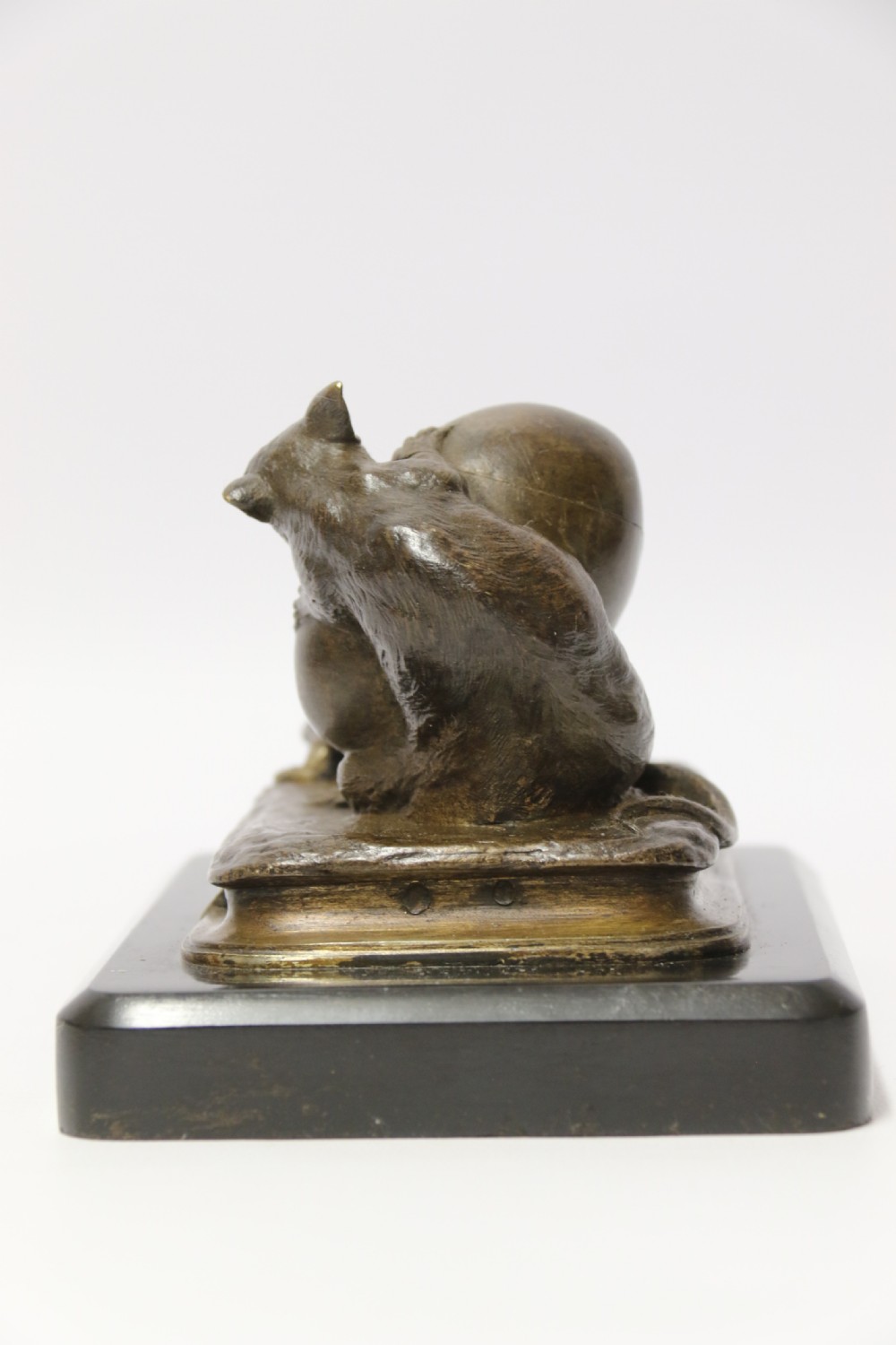 A fine 19th century French bronze Ink stand of two rats and an egg View III