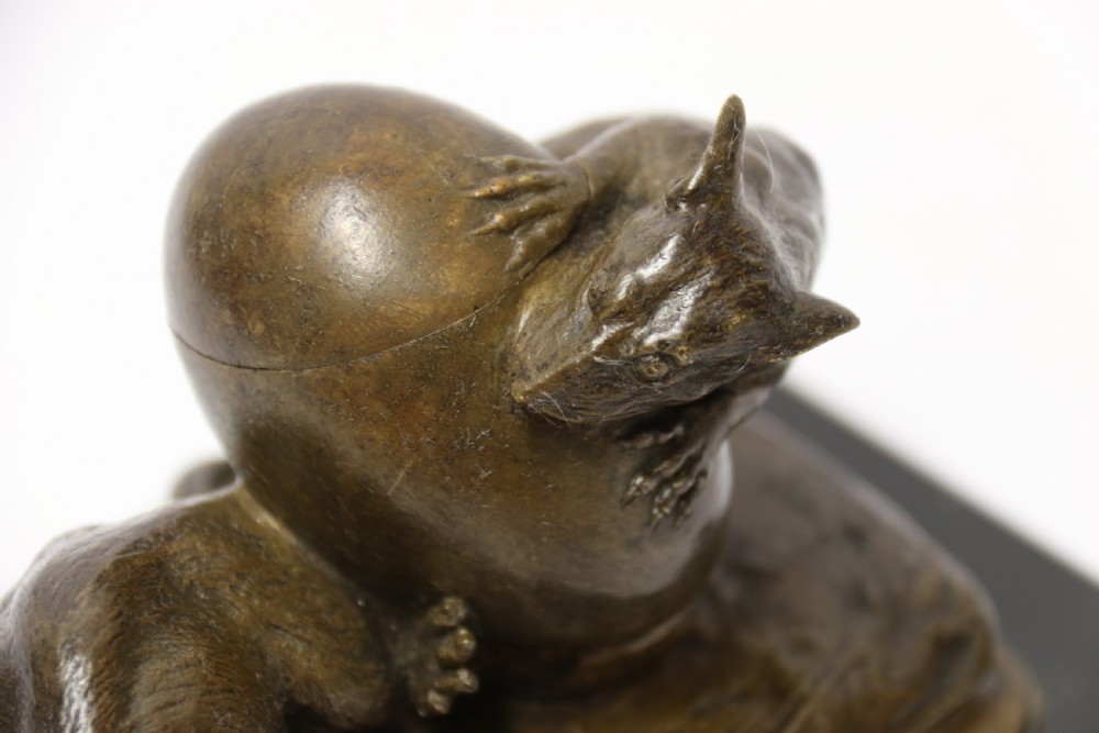 A fine 19th century French bronze Ink stand of two rats and an egg View VI