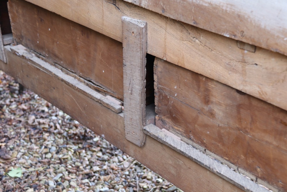 A good late 18th century three drawer oak dresser base   View V