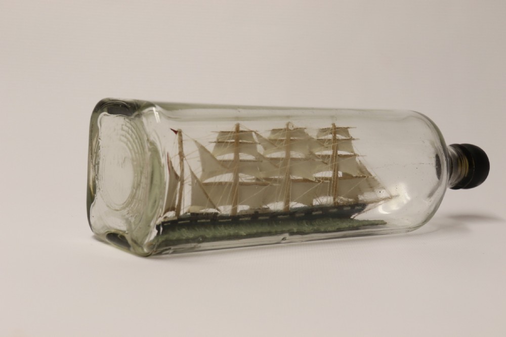Amazing quality model ship in a bottle, Circa 1920 View V