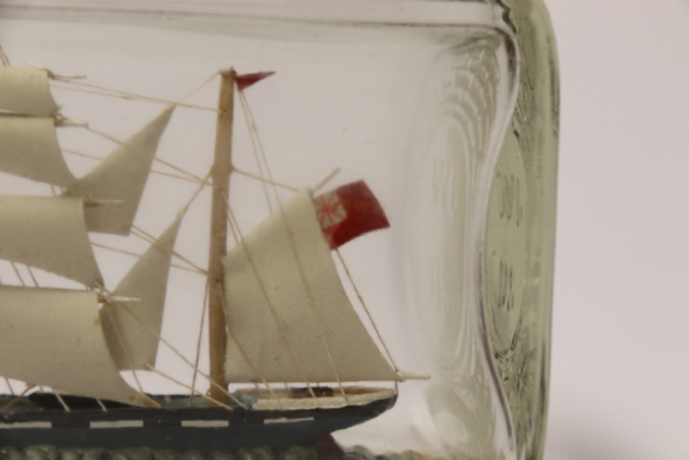 Amazing quality model ship in a bottle, Circa 1920 View X