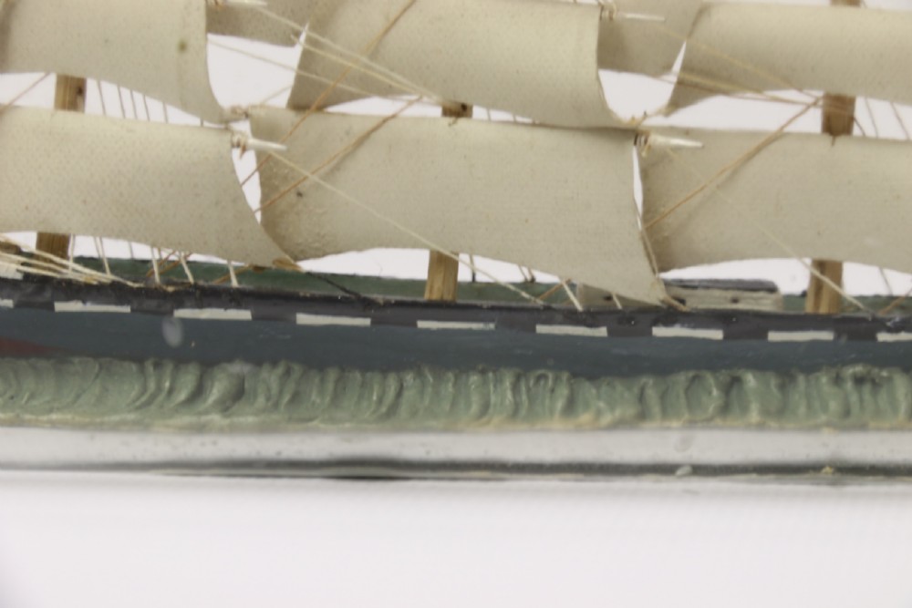 Amazing quality model ship in a bottle, Circa 1920 View XI