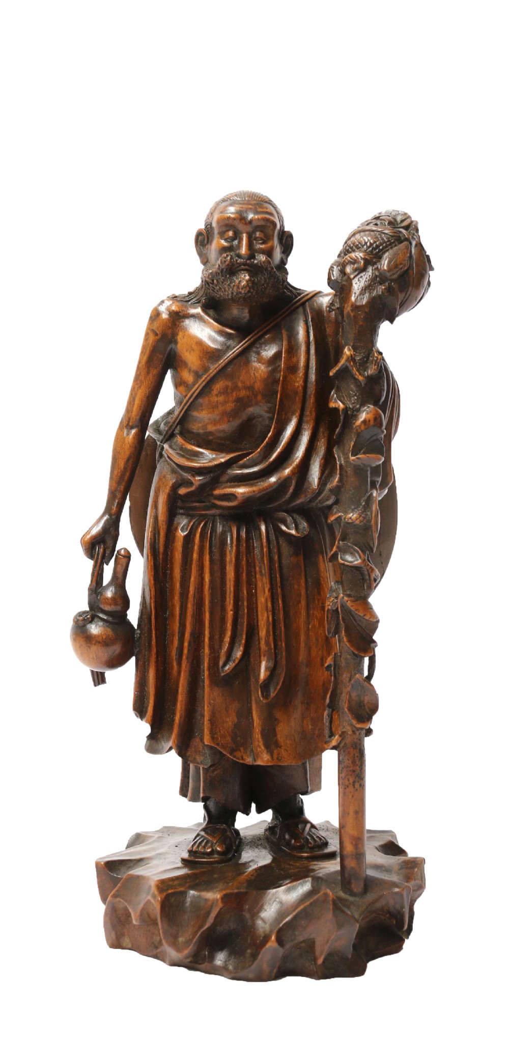 A fine Japanese Meiji period carved hardwood Okimono  