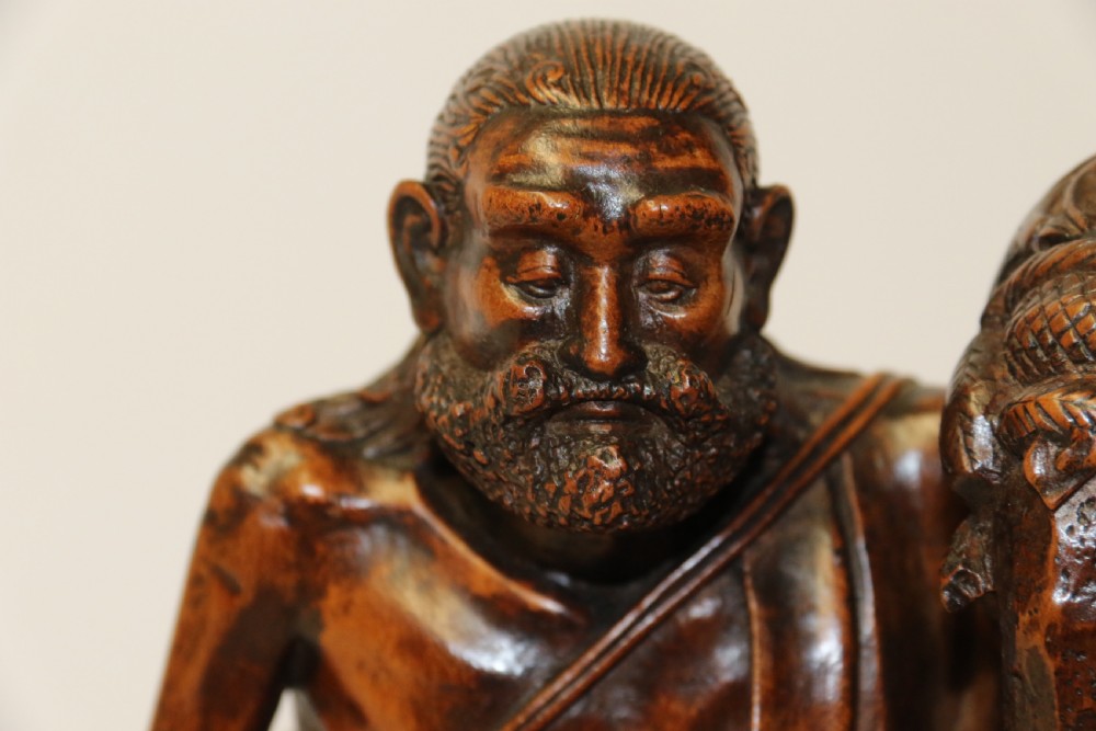 A fine Japanese Meiji period carved hardwood Okimono   View X