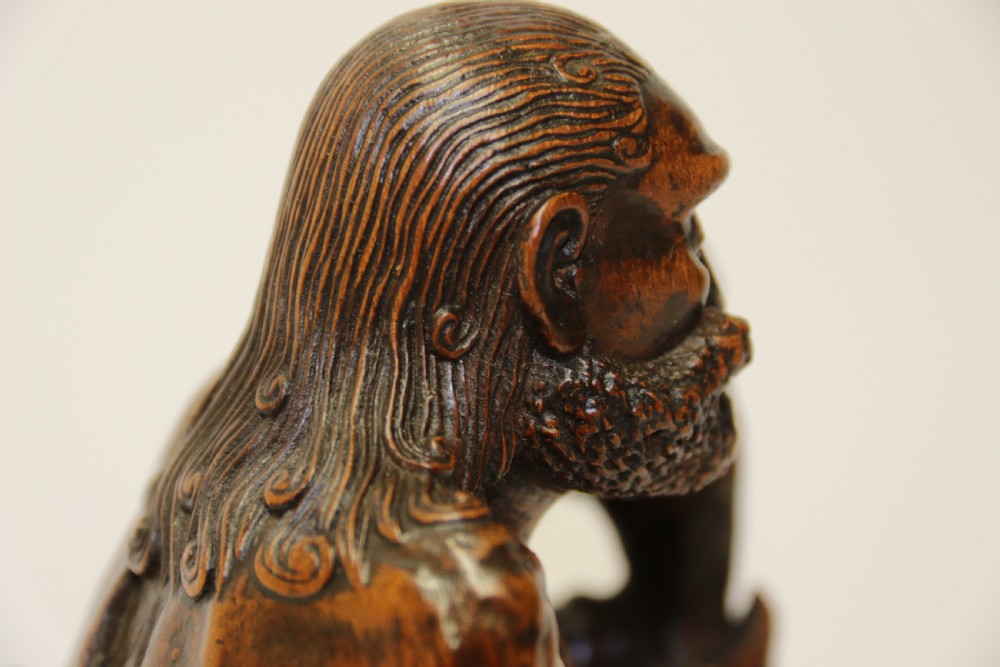 A fine Japanese Meiji period carved hardwood Okimono   View XXI
