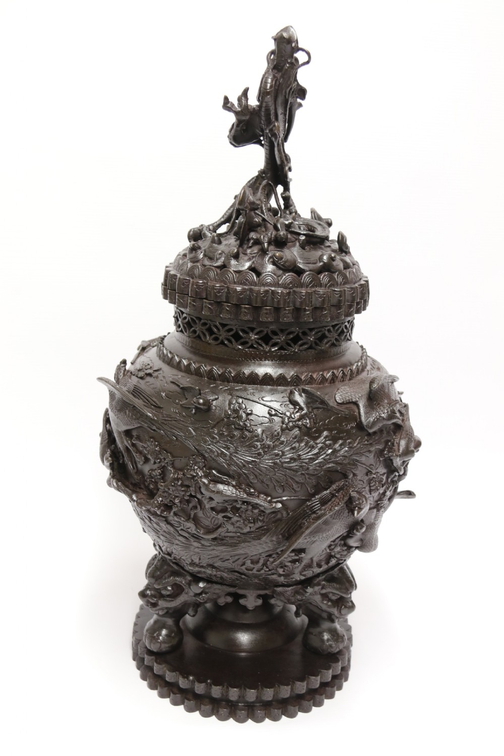 A large and impressive Japanese Meiji period bronze censer View III