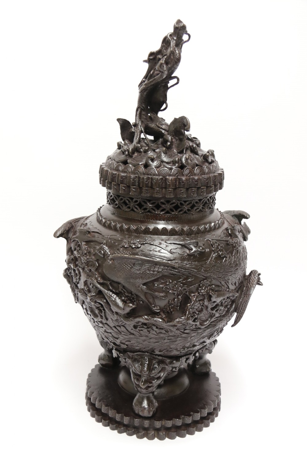 A large and impressive Japanese Meiji period bronze censer View IV