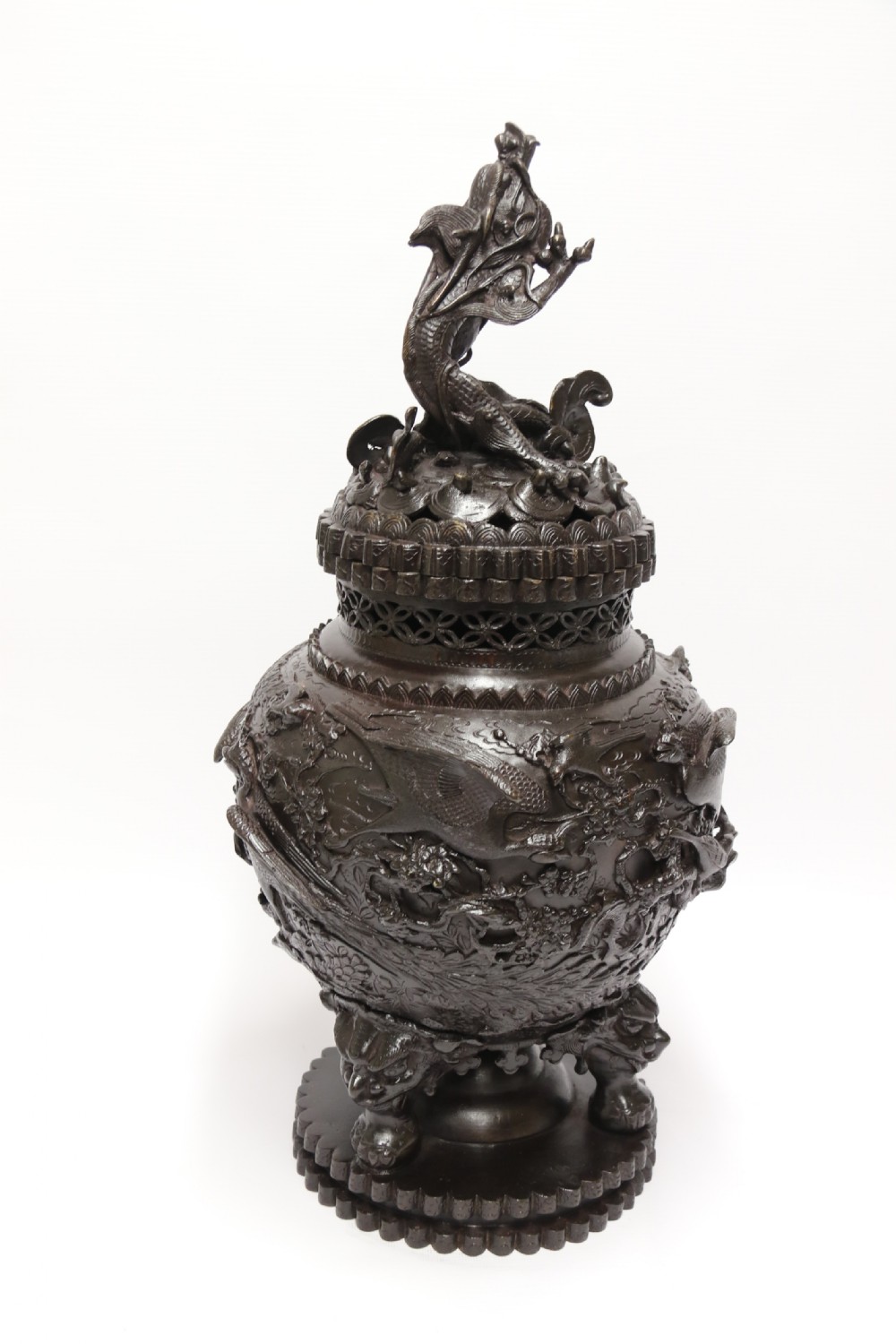 A large and impressive Japanese Meiji period bronze censer View VI