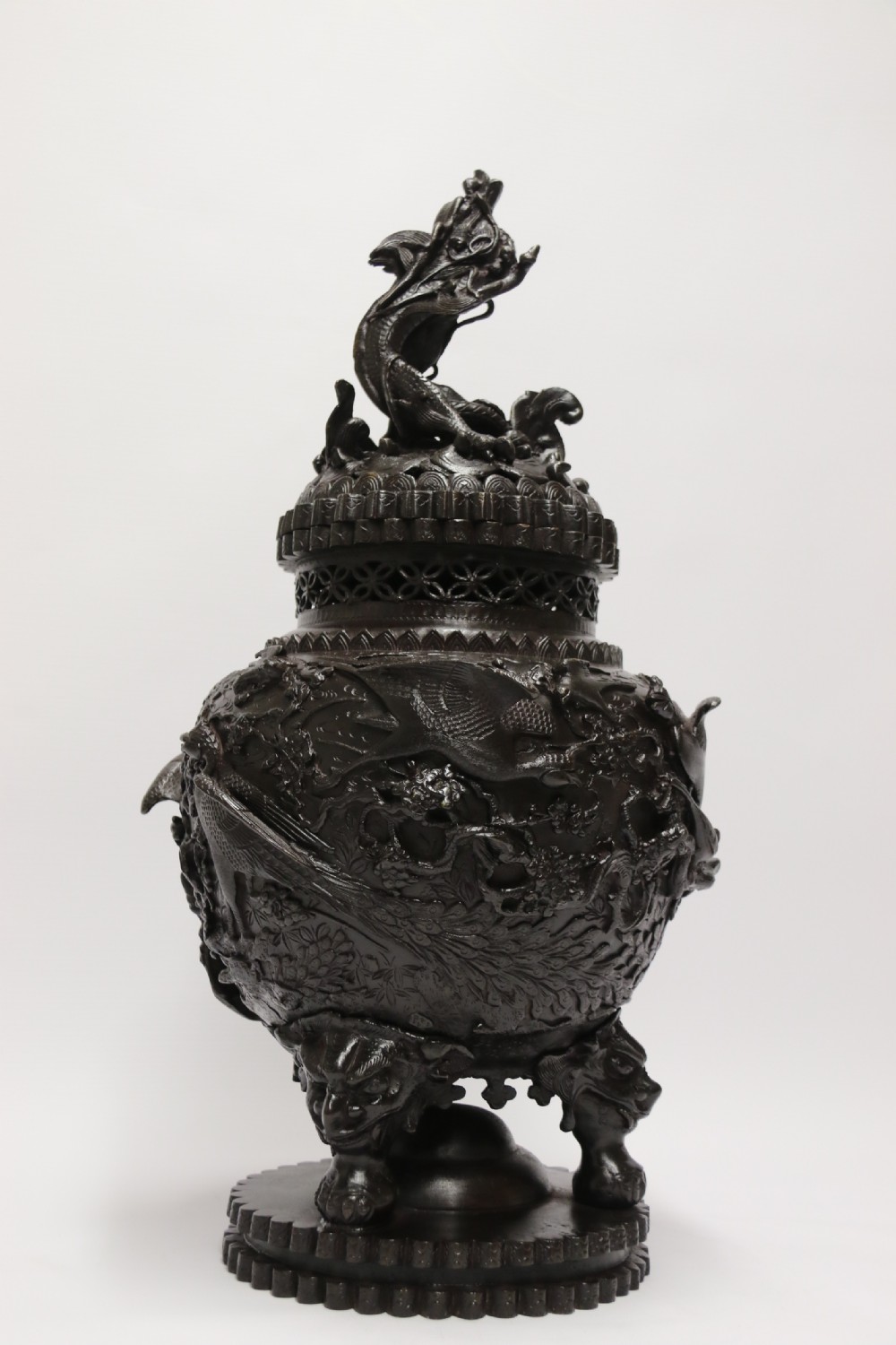 A large and impressive Japanese Meiji period bronze censer View VIII