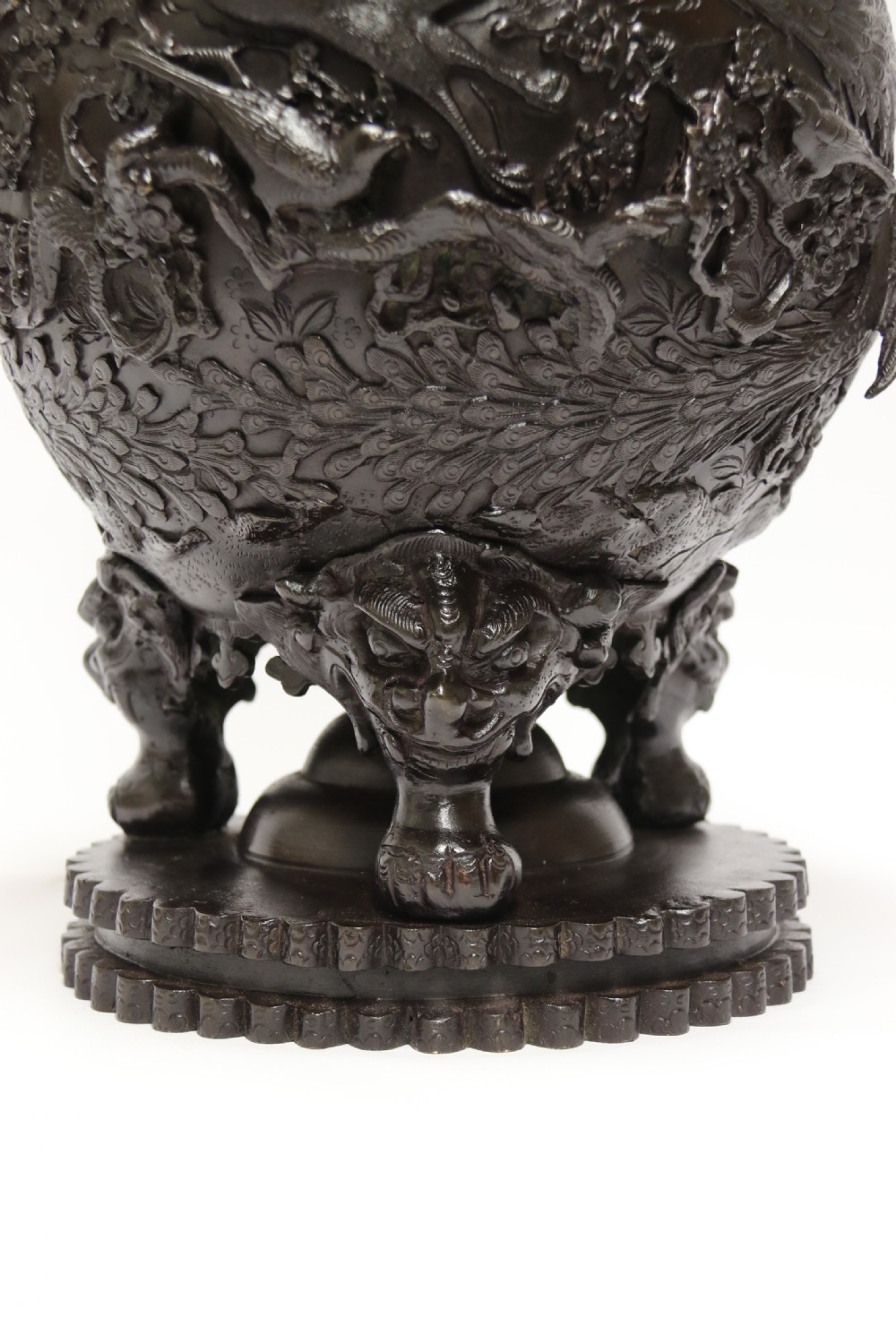 A large and impressive Japanese Meiji period bronze censer View XX