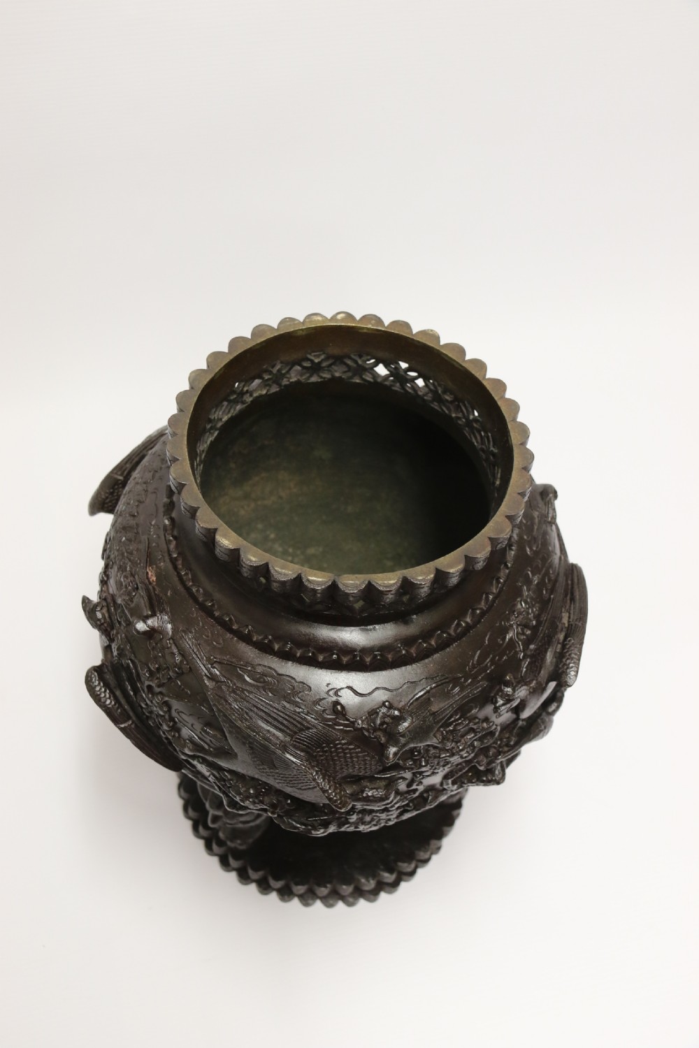 A large and impressive Japanese Meiji period bronze censer View XXIII