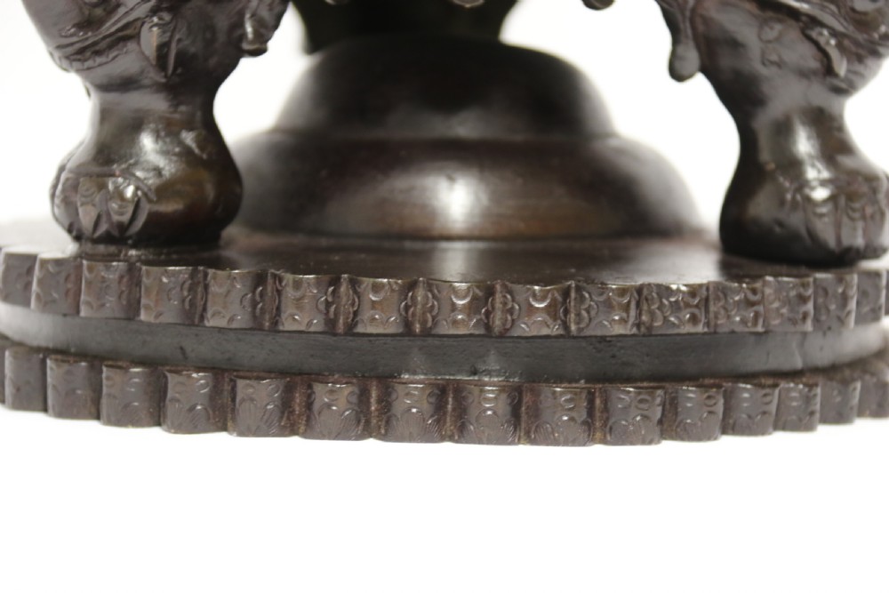 A large and impressive Japanese Meiji period bronze censer View XXV