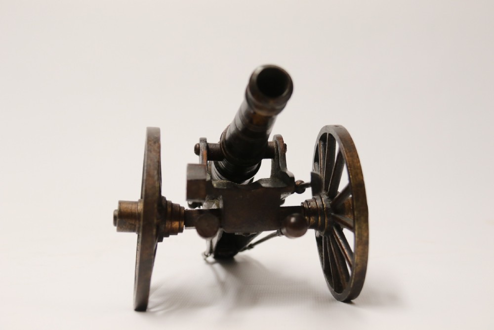 A rare pair of French mid 19th C bronze model cannons View VII