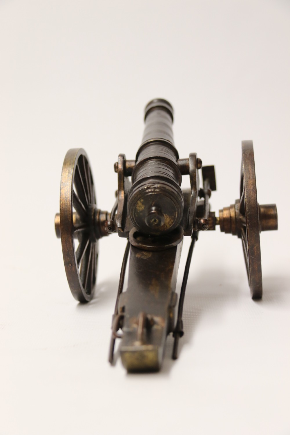 A rare pair of French mid 19th C bronze model cannons View VIII