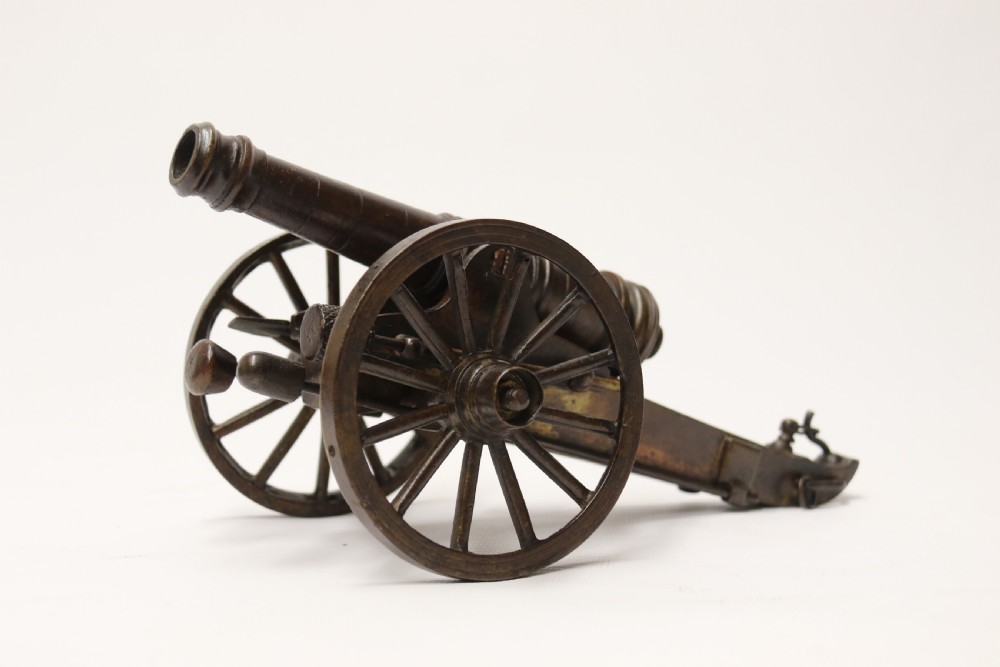A rare pair of French mid 19th C bronze model cannons View XVII
