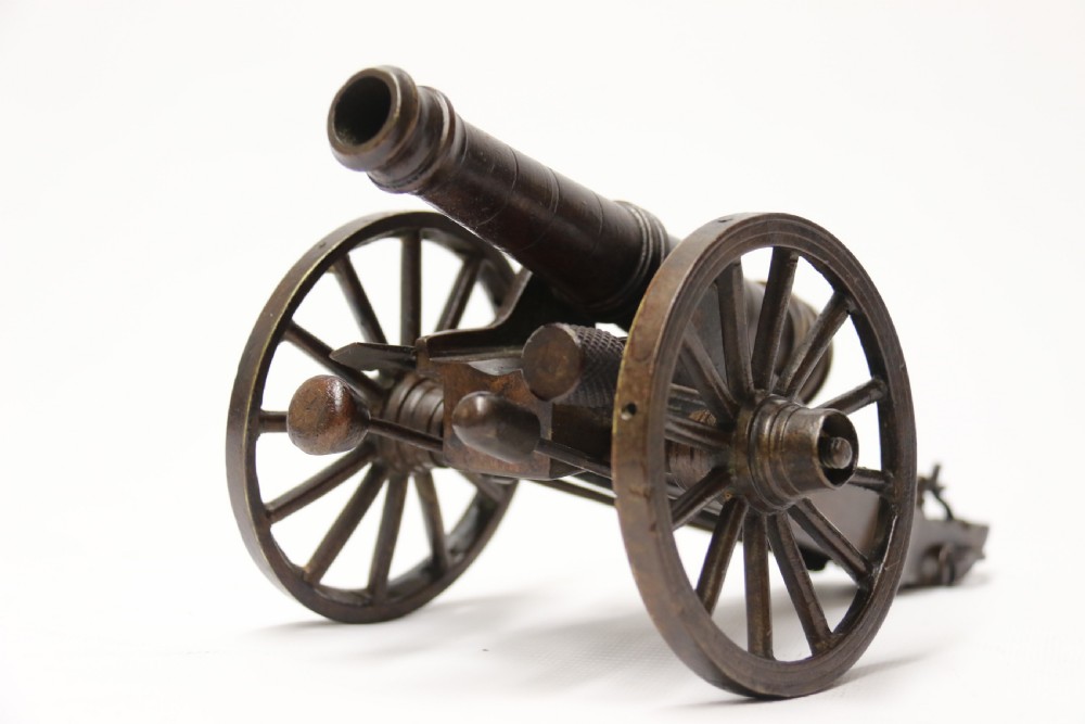 A rare pair of French mid 19th C bronze model cannons View XVIII
