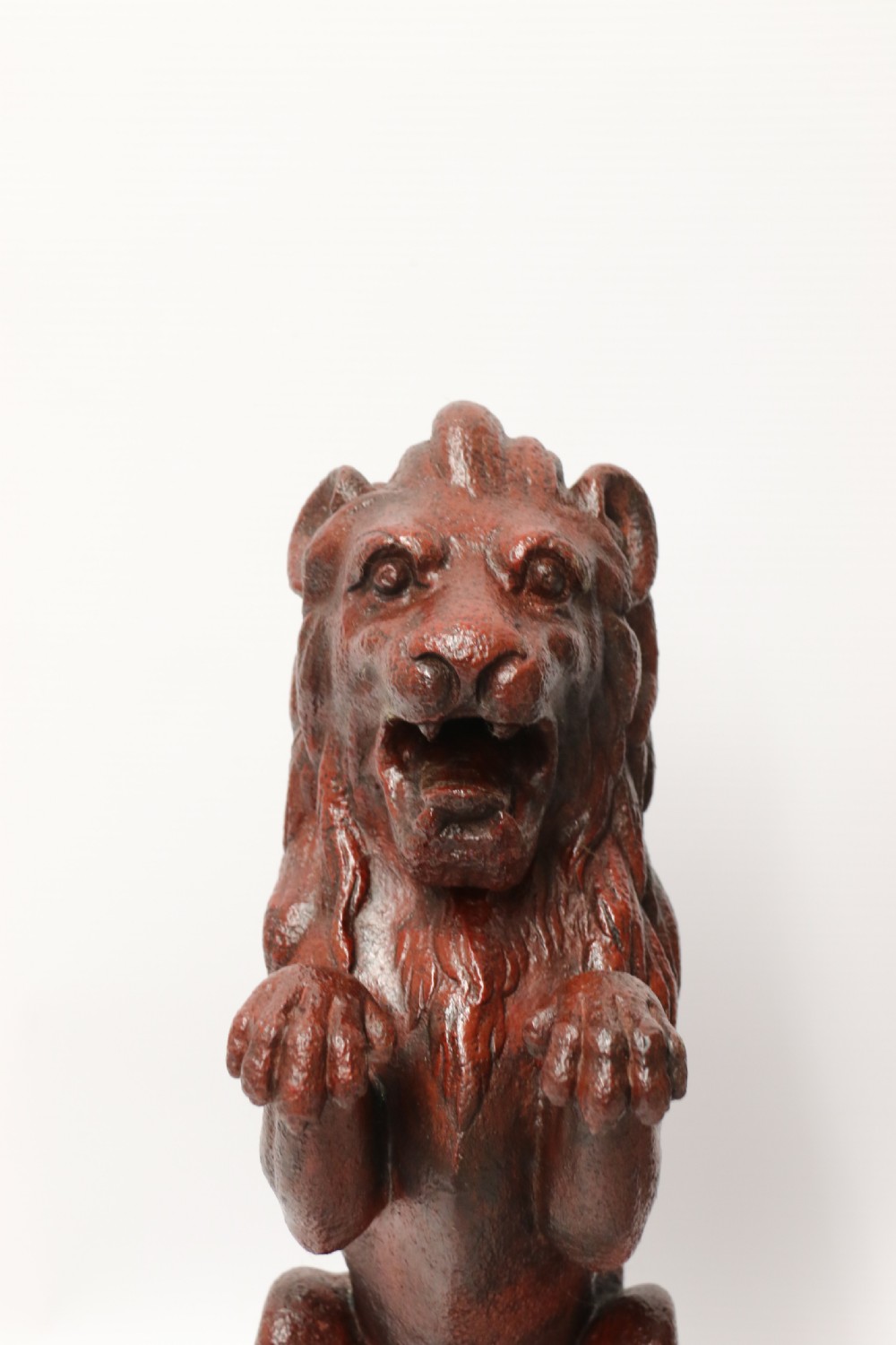 A pair of Regency period cast iron lion doorstops View VIII