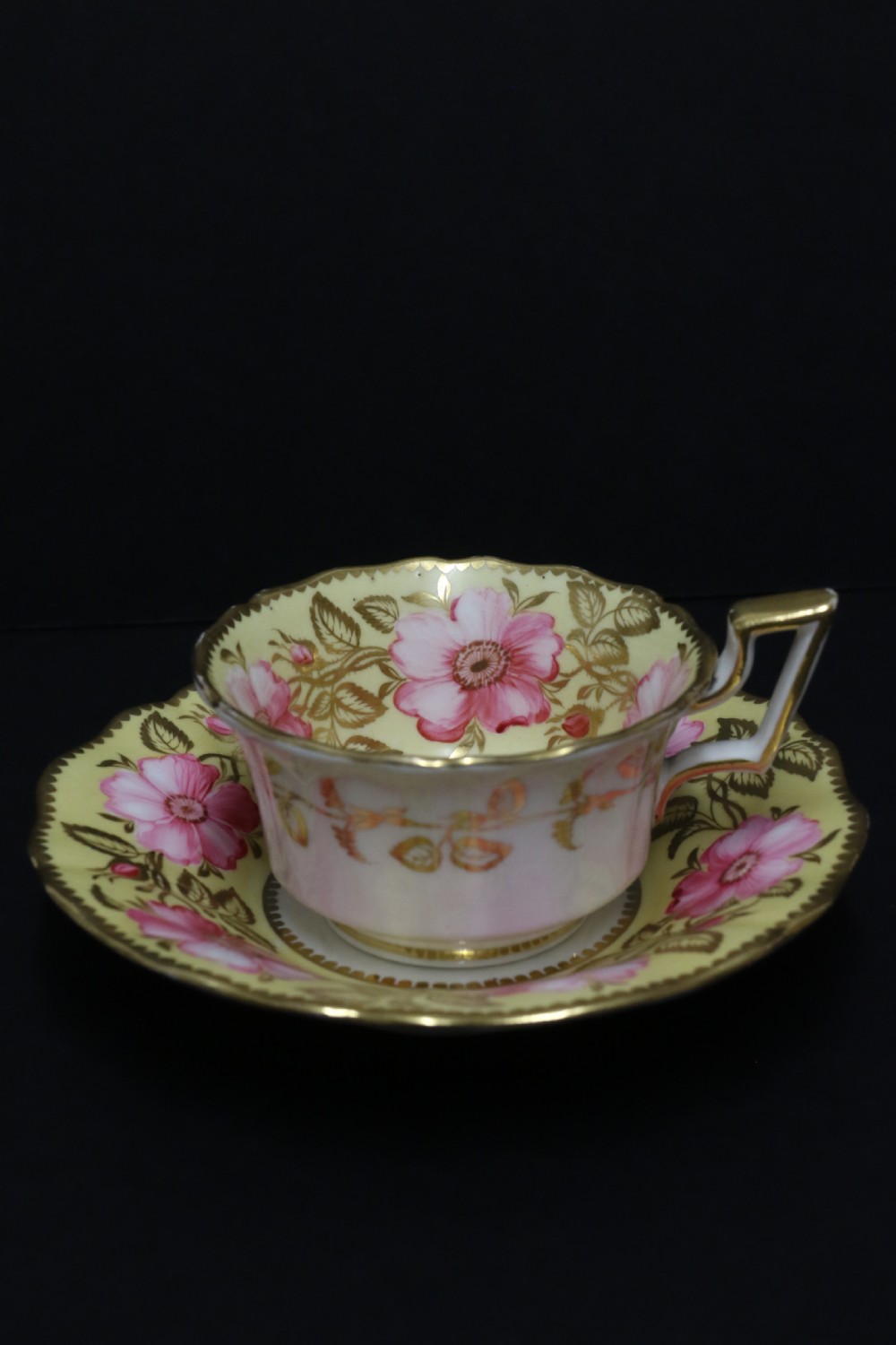 A beautifully painted early 19th c porcelain cabinet cup and saucer View IV