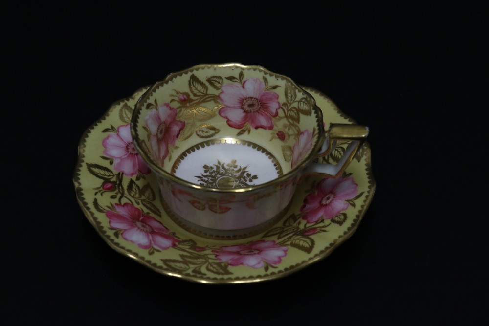 A beautifully painted early 19th c porcelain cabinet cup and saucer View VII