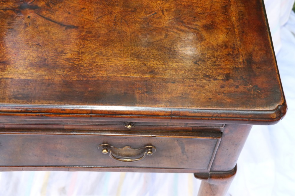 A Rare Early Georgian Figured  Walnut Writing Table C 1750 View VIII