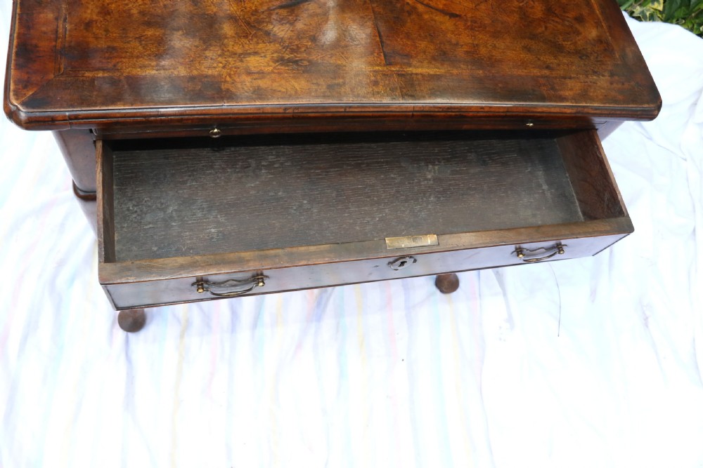 A Rare Early Georgian Figured  Walnut Writing Table C 1750 View IX