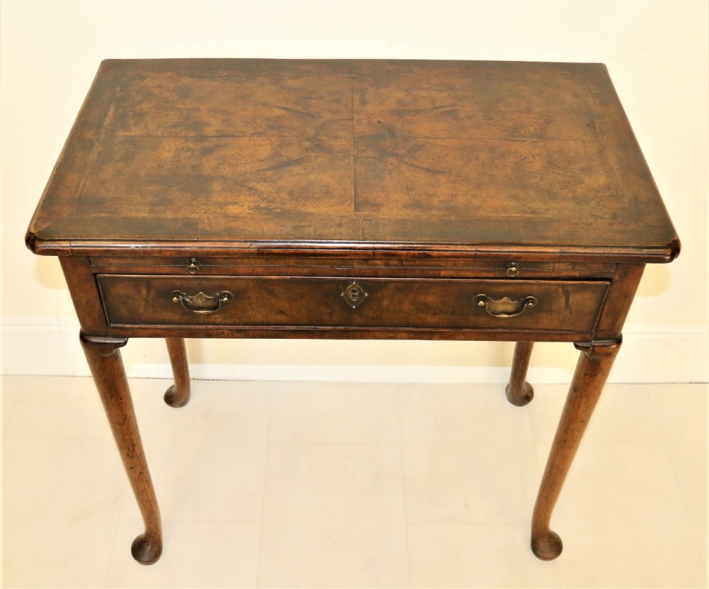 A Rare Early Georgian Figured  Walnut Writing Table C 1750 View XII